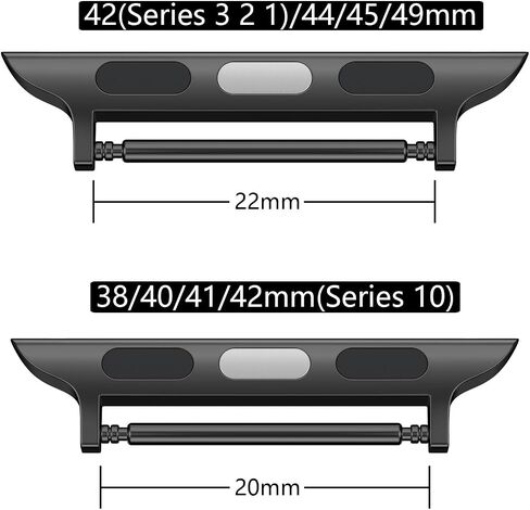 Spring Bar Apple Watch Adapter Connector for Apple Watch, Stainless Steel Connector Replaceable Metal Connection Adapter with Replacement Tool for Apple Watch Bands (Straps 20mm-22mm) in Saudi Arabia