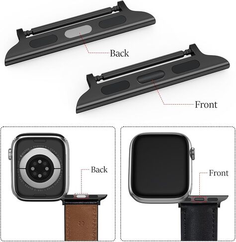 Spring Bar Apple Watch Adapter Connector for Apple Watch, Stainless Steel Connector Replaceable Metal Connection Adapter with Replacement Tool for Apple Watch Bands (Straps 20mm-22mm) in Saudi Arabia