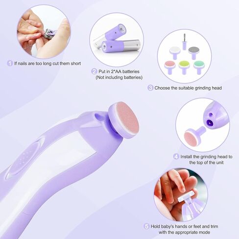 Baby Nail Trimmer Electric, Baby Nail Clippers Safe Baby Nail File Kit Manicure Set, Trim Polish Grooming Kit for Newborn Infant Toddlers or Adults in Saudi Arabia