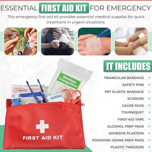 Emergency Survival kits, Go Bag Survival Gears including First Aid kit Compass Headlamp Shovel Axe Fire starter Tactical Tools 4 Outdoor Camping scout Gifts Ideas Men Husband Boyfriend Dad Father Boys in Kuwait