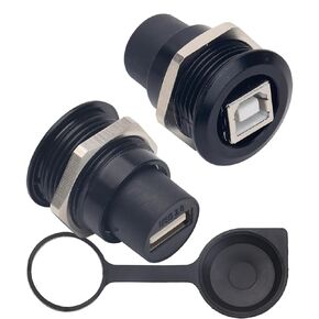 2PCS Panel Mount USB B to USB A Connector for Printer, Threaded Fixed Female USB 2.0 Scanner Converter Adapter for HP, Canon, Dell, Epson, Lexmark, Xerox and More