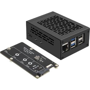 Geekworm X1002 PCIe M.2 NVMe SSD PIP PCIe Peripheral Bottom Board+Metal Case P580 for Raspberry Pi 5