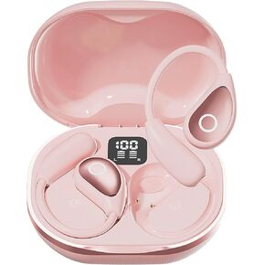 Open Ear Earbuds Wireless Bluetooth 5.4, Open Ear Headphones, Over Ear Earbuds, Sport Headphones for Workout Running, Extra Long Battery Life,HiFi Stereo(Pink)