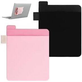 Portable Hard Drive Sleeve for Laptop, 2 pcs Stick-on Mouse Pouch,Adhesive Pouch Holder for Computer Accessories, Reusable Mouse Headset Storage Bag for Portable External USB Cable,Mouse
