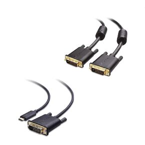 Cable Matters 10 Foot DVI to DVI Cable with Ferrites (DVI Dual Link Cable, DVI D Cable) & 6 Foot USB C to DVI Cable