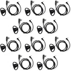 (10-Pack) 1 Pin 2.5MM Microphone G Shape Headset for Motorola T200 T260 T460 T600 T465 MH230R MR350R MC220R MD200TPR MS350R MT352R MT360R Two Way Radio Walkie Talkie