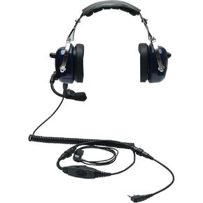 Noise Reduction Volume Control Walkie Talkie Headset with PTT Mic Compatible with Baofeng Kenwood UV-5R BF-888S BF-F8HP BF-F9 TK-3140 TK-3400 Two Way Radio Blue