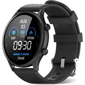 WalkerFit Smart Fitness Tracker Watch - 24/7 Heart Rate & Sleep Monitor, 30+ Sport Modes, IP67 Waterproof, Answer/Dial Calls, 7-Day Battery with DIY Watch Faces (Black)​