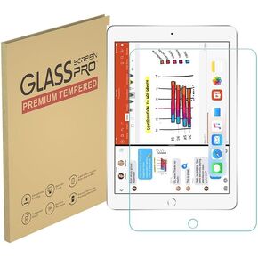 Tempered Glass Film Intended for iPad 6 5 Air 1 2 Gen 9.7 Inches, 1 Pack Screen Protector, High Definition, 9H Hardness, Easy to Install