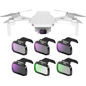 NEEWER 6 Pack ND CPL Filters Compatible with DJI Mini 4K/2/Mavic/SE/2 SE, Drone Lens Accessories, Snap On Circular Polarizing Neutral Density ND8/ND16/ND32/ND64/ND256, Multi Coated HD Glass, FL-B32