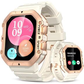 Smart Watch (Answer/Make Calls) 1.65" Touch Screen for Women, 1ATM Waterproof, 100+ Sport Modes, Fitness Activity Tracker, Heart Rate Sleep Monitor, Pedometer, for Android & iOS, 2025, White