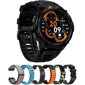 CARBINOX Blaze Smart Watch with 6 Pack Bands 22 mm GPS, Rugged Fitness Tracker Waterproof IP69K, Compatible with Android and iOS, 170+ Sports Modes, Make/Receive Calls (Round)