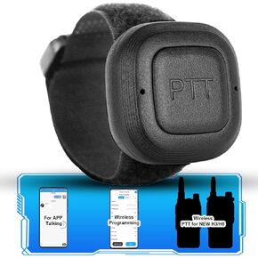 TIDRADIO Wireless Programmer for Baofeng Radio 5RM, UV-5R, UV-5G Plus,APP & PC Programmable/Bluetooth PTT Button with MIC for TD-H3 Plus & 3rd Gen TD-H8 /for ODmaster APP Talking,3-in-1(Only E-manual)