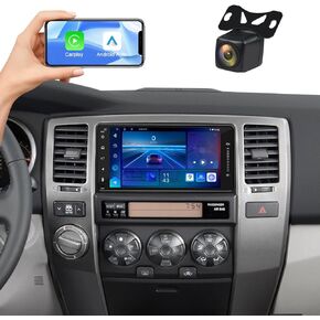 4+64G Car Stereo for Toyota 4Runner 2003-2009, 7 Inch Touch Screen 4Runner Radio with Carplay Android Auto, Head Unit with Bluetooth, Mirror Link, GPS, WiFi, FM Radio, AHD 1080P Backup Camera