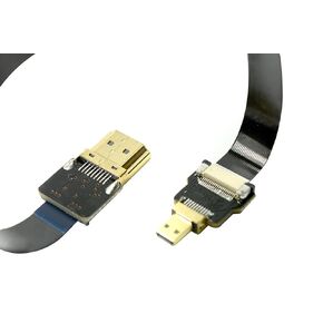BLACK FPV HDMI Cable Micro HDMI to Standard HDMI type A full HDMI normal HDMI for panasonic lumix GH4 GOPRO blackmagic BMPCC sony alpha sony A5000 A6000 A7R A7S A6300 A6500 (20CM)