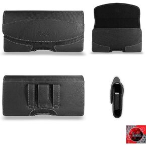 for Google Pixel 9A Pouch Case, TMAN [XL] Fit PU Leather [Holster] Clip Pouch case for Google Pixel 9a / 7A (fits The Phone with Defender case on/Hybrid Box on)