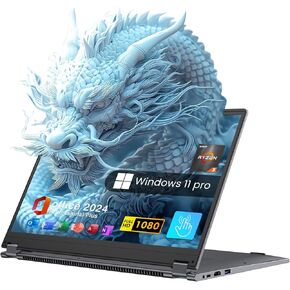 EYY 2 in 1 Laptop Computer, 15.6" 16GB DDR4 512GB SSD Touchscreen Notebook, AMD Ryzen R3 3200U(Up to 3.5 GHz), Radeon Vega 3, 1920x1080 FHD Display, Windows 11 Pro, BT5.1, Blacklit Keyboard, Gray