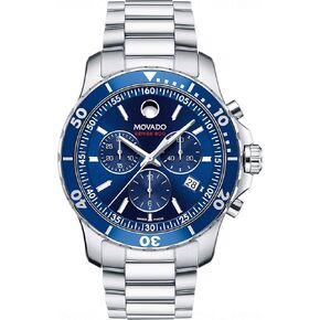Movado Series 800 Men's Watch - Swiss Quartz Chronograph Movement, Stainless Steel Link Bracelet - 20 ATM Water Resistance - Sport Luxury Fashion Timepiece for Him - Diver-Inspired - 42mm