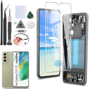 OLED for Samsung Galaxy S21 FE 5G Screen Replacement for Samsung S21 FE 5G G990U LCD Display Touch Screen Digitizer Assembly Replacement with Tools (Support Fingerprint)