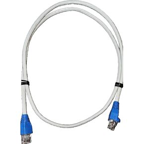 Cat5e Network Cable, 3 Feet, White with Blue Connectors