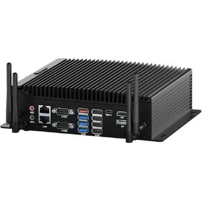 Fanless Industrial PC i5, Mini PC Win 11 Pro Core i5 10210U, 16GB RAM 256GB SSD, HD DP Type-C Triple Display, GPIO, 6 RS232 COM, 8 USB, WiFi, BT 4.2