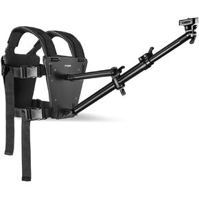Flycam DSLR Camvest-يدعم تسخير الكاميرا الأمامية والخلفية الخالية من اليدين ما يصل إلى 1.5 كجم / 3.3 رطل. مثالية لزوايا إطلاق النار من POV وزوايا الشخص الثالث.