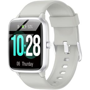 Smart Watch, 42mm Full Touchscreen Fitness Watch, Fitness Tracker with Heart Rate and Sleep Monitor, Step Calorie Counter, Swimming Waterproof Pedometer Watch for Women Men