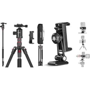 NEEWER 77 inch Camera Tripod Monopod for DSLR, Phone with 360° Ball Head, 2 Axis Center Column, Arca Type QR Plate, Phone Tripod Mount Adapter, Compact Aluminum Lightweight Travel Tripod 34lb Max Load