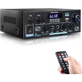 AK45 Pro Amplifier Home Audio Bluetooth 5.0 HiFi Stereo Amplifier Rated Power 50W 2.0 Channel Power Amplifier Mini AMP Stereo Receiver for Home Theater Speakers w/USB/SD/RCA/2 MIC in for Karaoke in Kuwait