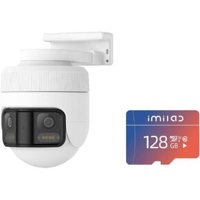 IMILAB EC6 Panorama+128GB SD Card: 3.5K WiFi Plug-in Spotlight Camera: 180° Utra Widely View w/344° Rotatable Dual-Lens Security Camera Outdoor