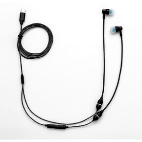 Anti-Radiation Air Tube Headphones with USB-C Plug, EMF Protection Earphone, Radiation Free Headset with Type C Plug, Mic and Volume Control. (Black)