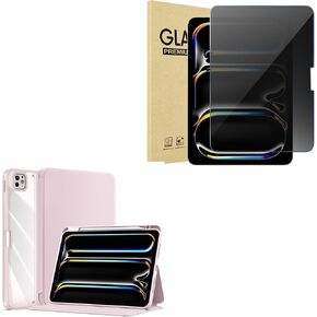 ProCase Privacy Screen Protector Bundle with Smart Case with Pencil Holder iPad Pro 13-inch M4 2024