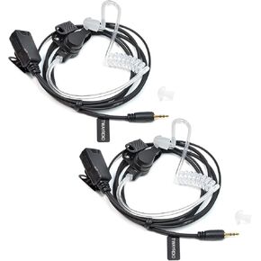 Twayrdio walkie talkie سماعة أذن لكوبرا ACXT145 ACXT1035R ACXT545 ، 1 PIN تغطية أذن الأذن الأنبوب الصوتية مع MIC لـ COBRA PX655 RX385 RX685 TWAY RADIO ، حزمة 2