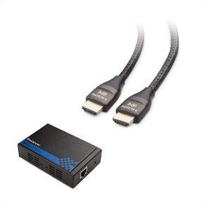 Cable Matters Wall Mount HDMI Extender with TCP/IP Support for 1-to-Many Setup - Up to 300 Feet & Premium Braided 48Gbps Ultra HD 8K HDMI Cable