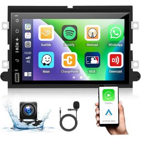 2+64GB Android 13 Car Stereo for Ford F150 F250 F350 Explorer Fusion Escape Mustang Edge Expedition Taurus with Apple Carplay Android Auto 7" Touch Screen Bluetooth Car Radio with GPS Backup Camera