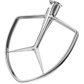 4.5-5QT Stainless Steel Flat Beater for KitchenAid Stand Mixer, Kitchen Aid Paddle Attachment Accessories/No coating/Dishwasher Safe Replacement for K45 K45SS KN15E1X KSM75 and Other Models