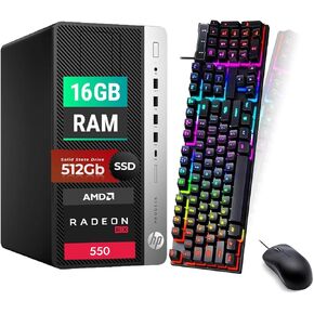HP ProDesk 600 G4 Tower Desktop PC, AMD Radeon RX 550 2GB, Intel i5-8500T, 16GB RAM, 512GB SSD, Keyboard&Mouse, USB WiFi, USB Bluetooth, Windows 10 Pro (Renewed)