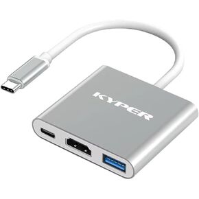 Kyper USKyper-984K USB C to HDMI Adapter, 4K HDMI to USB-C Adapter 100W PD & USB 3.0 Multiport Digital AV Converter for MacBook Pro/Air, iPad, iPhone 15/16, Tablets, Switch, TV, Monitor (1, Silver)