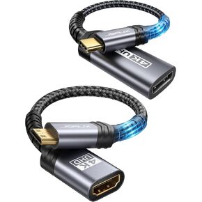 JSAUX USB Type C to DisplayPort Adapter and Mini HDMI to HDMI Adapter with 4K 60Hz HDR 3D 18Gbps Dolby, Compatible for DSLR,Camcorder,Graphics Card,Raspberry Pi Zero W,Laptop, MacBook Pro 2019 2018