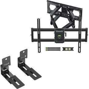 Universal Full Motion TV Wall Mount for 37"-86" Flat Screen TVs - Compatible with Samsung, Sony, LG, Vizio & More - Soundbar Mounting Bracket