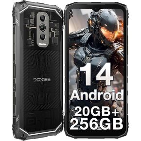 DOOGEE Blade 10 Ultra Rugged Smartphone,20GB+256GB Rugged Phone Unlocked Android 14,6.56" IPS+90Hz,50MP Camera,5150mAh Battery,4G Dual SIM Smart Phone,IP68/IP69K Waterproof Phones,NFC/OTG/Face ID/GPS