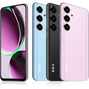 Xgody Unlocked Cell Phones V50, 4GB+64GB ROM, 6.52'' HD Incell Screen Smartphone, Dual 4G LTE Unlock Android Phone, 13MP+5MP Camera, Face Unlock, 4500mAh Battery Mobile Phone (V50 2024, Pastel Pink)