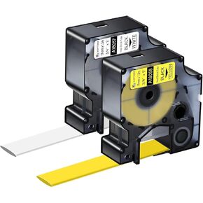 Compatible for Dymo 18057 18058 Heat Shrink Tubes 19mm Label Tape for Wires Cables 3/4 Inch x 4.9 ft Used in Rhino Pro 4200, 5200, 5000, 6000 Industrial Label Makers, 4 Pack