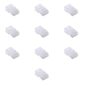 RJ45 Cat5e Connector - 8P8C - Flat Cable for Ethernet Network Setup 10 Pcs Pack