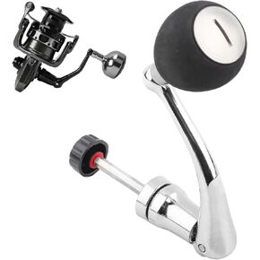 Uxsiya Reel Handle Reel Replacement Metal Power Handle Grip Part Metal Rocker Arm Grip Fishing Reel Handle Grip for Fishing Reel(4000 5000 6000 L-Silver)