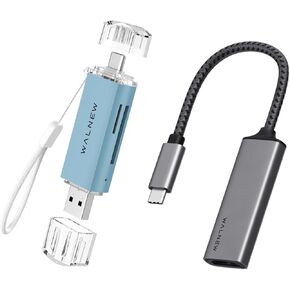 WALNEW 1pc USB C to HDMI Adapter & 1pc SD Card Reader