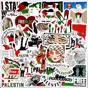 Free Palestine Stickers Pack, 50PCS, Vinyl Waterproof Decals Stickers for Kids, Teens, Boys, Girls, Adults, Stickers for Water Bottle, Laptop, Luggage, Notebooks(50)