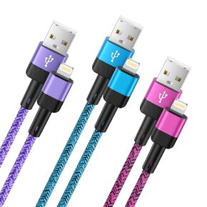 10ft Extra Long USB to Lightening Cable fast charging,3Pack USB A to Lightening Cord Braided Power Wire Compatible for iPhone 14/14 Pro Max/ 13 Pro Max/13Pro/13/13 Mini/12/11/10/XR/XS/X/8 Plus/7/6s