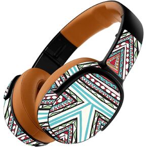 MightySkins Skin Compatible with Skullcandy Crusher 360 Wireless Headphones - Black Aztec | Protective, Durable, and Unique Vinyl wrap Cover | Easy to Apply, Remove | Made in The USA