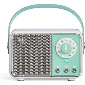 Retro Bluetooth Speaker, Vintage Decor, Wireless Portable Mini Bluetooth Speaker, Small Cute Stylish Vintage Speakers for Kitchen Desk Bedroom Home Office Party Outdoor Gift Green